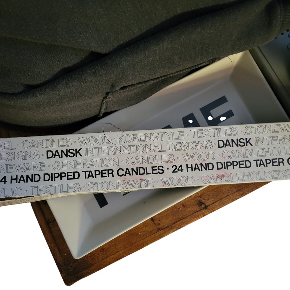 VTG Dansk International Designs Hand Dipped Taper Candles White Vintage 14 count